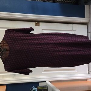 LuLaRoe Burgundy and Black Geometric Dress-Size 2XL